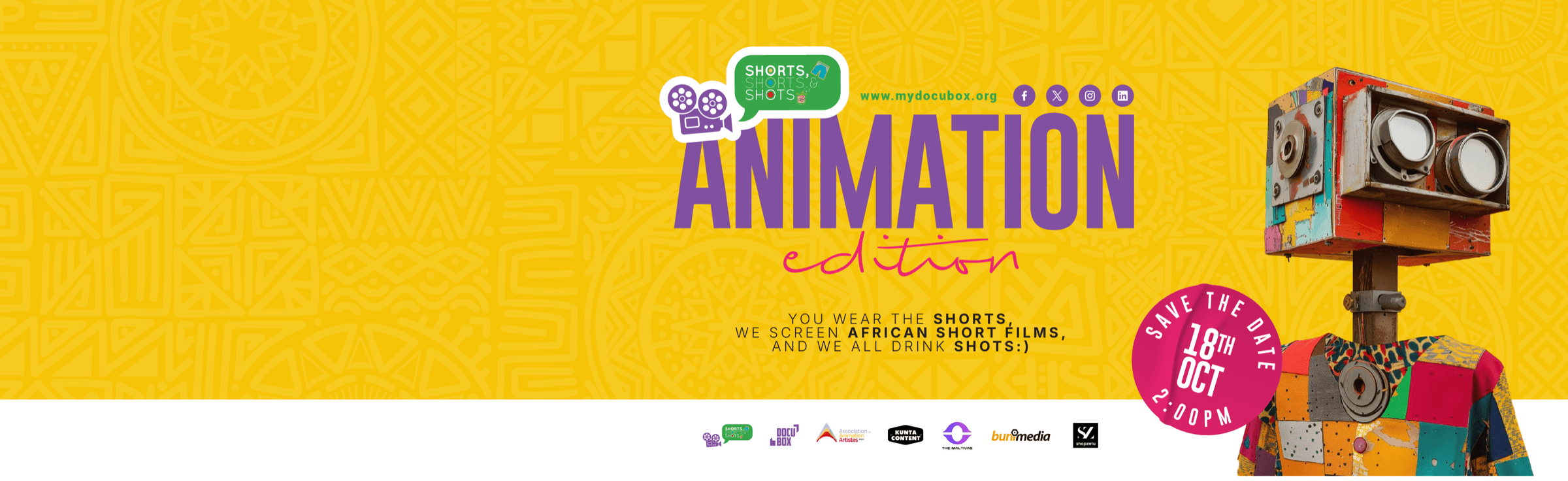 SSS 2026 Animation Edition — African stories animated. Save the date, 18th October, 2:00pm.